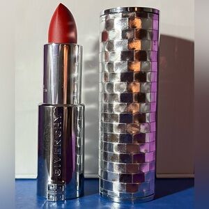 Givenchy Bold Red Lipstick with Textured Silver Case